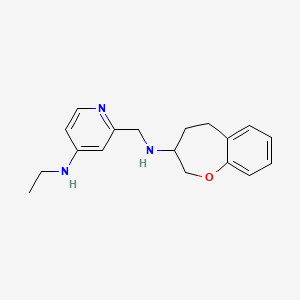 molecular formula C18H23N3O B7026584 N-ethyl-2-[(2,3,4,5-tetrahydro-1-benzoxepin-3-ylamino)methyl]pyridin-4-amine 