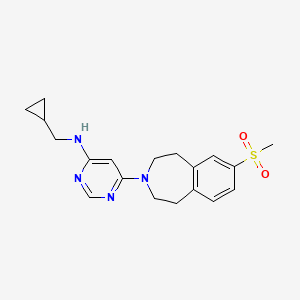 molecular formula C19H24N4O2S B7026677 N-(cyclopropylmethyl)-6-(7-methylsulfonyl-1,2,4,5-tetrahydro-3-benzazepin-3-yl)pyrimidin-4-amine 