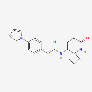 molecular formula C20H23N3O2 B7026682 N-(6-oxo-5-azaspiro[3.5]nonan-9-yl)-2-(4-pyrrol-1-ylphenyl)acetamide 