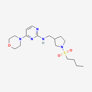 molecular formula C17H29N5O3S B7026690 N-[(1-butylsulfonylpyrrolidin-3-yl)methyl]-4-morpholin-4-ylpyrimidin-2-amine 