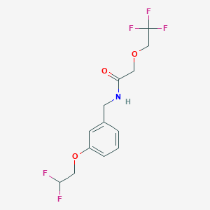 molecular formula C13H14F5NO3 B7026798 N-[[3-(2,2-difluoroethoxy)phenyl]methyl]-2-(2,2,2-trifluoroethoxy)acetamide 