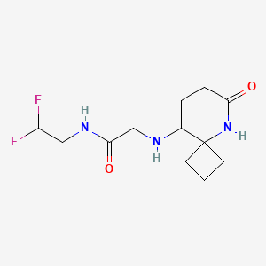 molecular formula C12H19F2N3O2 B7026799 N-(2,2-difluoroethyl)-2-[(6-oxo-5-azaspiro[3.5]nonan-9-yl)amino]acetamide 