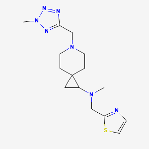 molecular formula C15H23N7S B7026804 N-methyl-6-[(2-methyltetrazol-5-yl)methyl]-N-(1,3-thiazol-2-ylmethyl)-6-azaspiro[2.5]octan-2-amine 