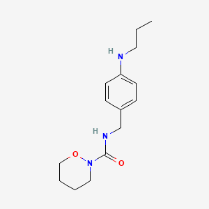 molecular formula C15H23N3O2 B7026922 N-[[4-(propylamino)phenyl]methyl]oxazinane-2-carboxamide 