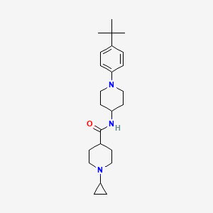 molecular formula C24H37N3O B7026933 N-[1-(4-tert-butylphenyl)piperidin-4-yl]-1-cyclopropylpiperidine-4-carboxamide 