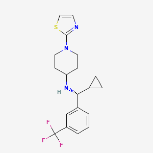 molecular formula C19H22F3N3S B7026959 N-[(R)-cyclopropyl-[3-(trifluoromethyl)phenyl]methyl]-1-(1,3-thiazol-2-yl)piperidin-4-amine 