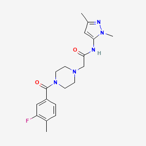 molecular formula C19H24FN5O2 B7027080 N-(2,5-dimethylpyrazol-3-yl)-2-[4-(3-fluoro-4-methylbenzoyl)piperazin-1-yl]acetamide 