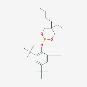 molecular formula C27H47O3P B070271 1,3,2-Dioxaphosphorinane, 5-butyl-5-ethyl-2-[2,4,6-tris(1,1-dimethylethyl)phenoxy]- CAS No. 161717-32-4