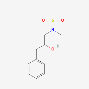 molecular formula C11H17NO3S B7027202 N-(2-hydroxy-3-phenylpropyl)-N-methylmethanesulfonamide 