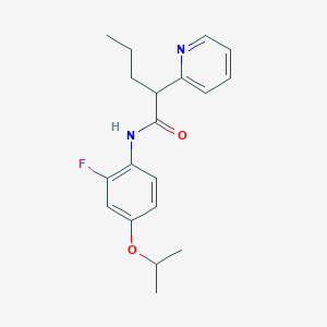 molecular formula C19H23FN2O2 B7027251 N-(2-fluoro-4-propan-2-yloxyphenyl)-2-pyridin-2-ylpentanamide 