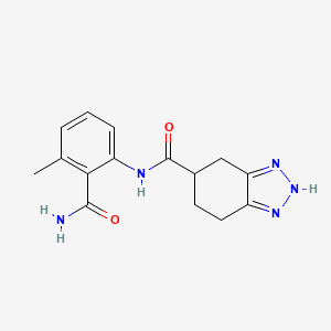 molecular formula C15H17N5O2 B7027310 N-(2-carbamoyl-3-methylphenyl)-4,5,6,7-tetrahydro-2H-benzotriazole-5-carboxamide 