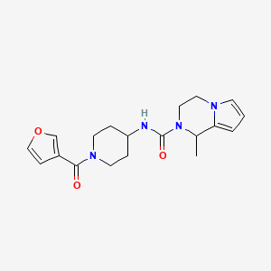 molecular formula C19H24N4O3 B7027410 N-[1-(furan-3-carbonyl)piperidin-4-yl]-1-methyl-3,4-dihydro-1H-pyrrolo[1,2-a]pyrazine-2-carboxamide 