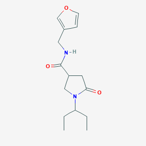 molecular formula C15H22N2O3 B7027464 N-(furan-3-ylmethyl)-5-oxo-1-pentan-3-ylpyrrolidine-3-carboxamide 