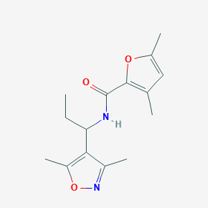 molecular formula C15H20N2O3 B7027495 N-[1-(3,5-dimethyl-1,2-oxazol-4-yl)propyl]-3,5-dimethylfuran-2-carboxamide 