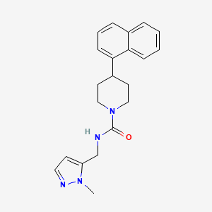 molecular formula C21H24N4O B7027497 N-[(2-methylpyrazol-3-yl)methyl]-4-naphthalen-1-ylpiperidine-1-carboxamide 