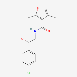 molecular formula C16H18ClNO3 B7027552 N-[2-(4-chlorophenyl)-2-methoxyethyl]-2,4-dimethylfuran-3-carboxamide 