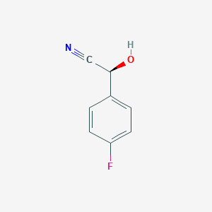molecular formula C8H6FNO B070276 Benzeneacetonitrile, 4-fluoro-alpha-hydroxy-, (alphaS)-(9CI) CAS No. 176485-58-8