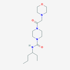 molecular formula C17H32N4O3 B7027665 N-hexan-3-yl-4-(2-morpholin-4-ylacetyl)piperazine-1-carboxamide 