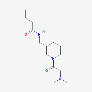 molecular formula C14H27N3O2 B7027761 N-[[1-[2-(dimethylamino)acetyl]piperidin-3-yl]methyl]butanamide 