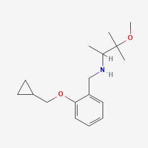 molecular formula C17H27NO2 B7027848 N-[[2-(cyclopropylmethoxy)phenyl]methyl]-3-methoxy-3-methylbutan-2-amine 