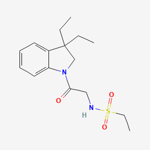 molecular formula C16H24N2O3S B7027860 N-[2-(3,3-diethyl-2H-indol-1-yl)-2-oxoethyl]ethanesulfonamide 
