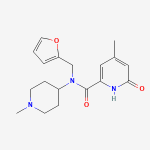 molecular formula C18H23N3O3 B7027862 N-(furan-2-ylmethyl)-4-methyl-N-(1-methylpiperidin-4-yl)-6-oxo-1H-pyridine-2-carboxamide 