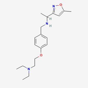 molecular formula C19H29N3O2 B7027903 N-[[4-[2-(diethylamino)ethoxy]phenyl]methyl]-1-(5-methyl-1,2-oxazol-3-yl)ethanamine 