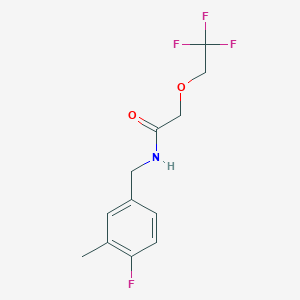 molecular formula C12H13F4NO2 B7027967 N-[(4-fluoro-3-methylphenyl)methyl]-2-(2,2,2-trifluoroethoxy)acetamide 