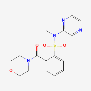 molecular formula C16H18N4O4S B7028019 N-methyl-2-(morpholine-4-carbonyl)-N-pyrazin-2-ylbenzenesulfonamide 