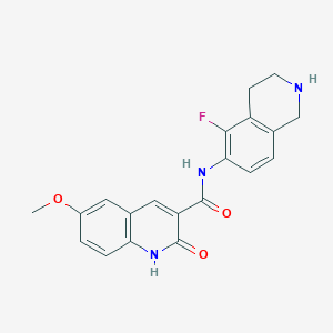 molecular formula C20H18FN3O3 B7028036 N-(5-fluoro-1,2,3,4-tetrahydroisoquinolin-6-yl)-6-methoxy-2-oxo-1H-quinoline-3-carboxamide 