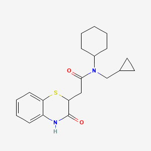 molecular formula C20H26N2O2S B7028056 N-cyclohexyl-N-(cyclopropylmethyl)-2-(3-oxo-4H-1,4-benzothiazin-2-yl)acetamide 