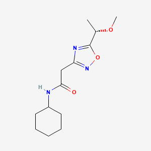 molecular formula C13H21N3O3 B7028066 N-cyclohexyl-2-[5-[(1S)-1-methoxyethyl]-1,2,4-oxadiazol-3-yl]acetamide 