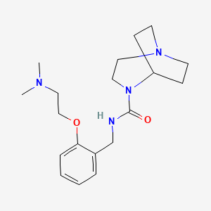 molecular formula C19H30N4O2 B7028216 N-[[2-[2-(dimethylamino)ethoxy]phenyl]methyl]-1,4-diazabicyclo[3.2.2]nonane-4-carboxamide 
