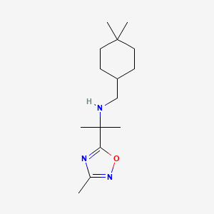 molecular formula C15H27N3O B7028222 N-[(4,4-dimethylcyclohexyl)methyl]-2-(3-methyl-1,2,4-oxadiazol-5-yl)propan-2-amine 