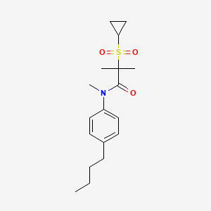 molecular formula C18H27NO3S B7028253 N-(4-butylphenyl)-2-cyclopropylsulfonyl-N,2-dimethylpropanamide 