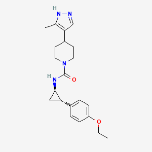 molecular formula C21H28N4O2 B7028263 N-[(1R,2S)-2-(4-ethoxyphenyl)cyclopropyl]-4-(5-methyl-1H-pyrazol-4-yl)piperidine-1-carboxamide 