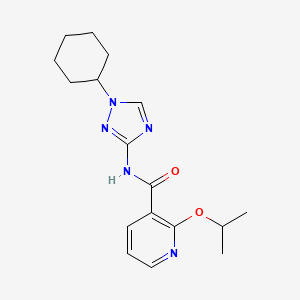 molecular formula C17H23N5O2 B7028295 N-(1-cyclohexyl-1,2,4-triazol-3-yl)-2-propan-2-yloxypyridine-3-carboxamide 