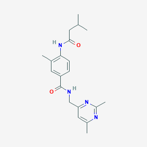 molecular formula C20H26N4O2 B7028327 N-[(2,6-dimethylpyrimidin-4-yl)methyl]-3-methyl-4-(3-methylbutanoylamino)benzamide 