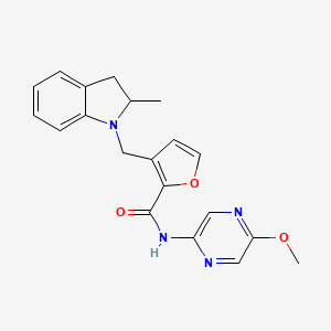 molecular formula C20H20N4O3 B7028340 N-(5-methoxypyrazin-2-yl)-3-[(2-methyl-2,3-dihydroindol-1-yl)methyl]furan-2-carboxamide 