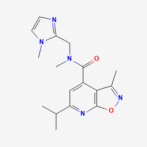 molecular formula C17H21N5O2 B7028427 N,3-dimethyl-N-[(1-methylimidazol-2-yl)methyl]-6-propan-2-yl-[1,2]oxazolo[5,4-b]pyridine-4-carboxamide 