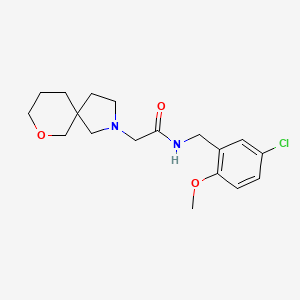 molecular formula C18H25ClN2O3 B7028454 N-[(5-chloro-2-methoxyphenyl)methyl]-2-(7-oxa-2-azaspiro[4.5]decan-2-yl)acetamide 