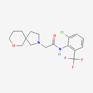 molecular formula C17H20ClF3N2O2 B7028476 N-[2-chloro-6-(trifluoromethyl)phenyl]-2-(7-oxa-2-azaspiro[4.5]decan-2-yl)acetamide 