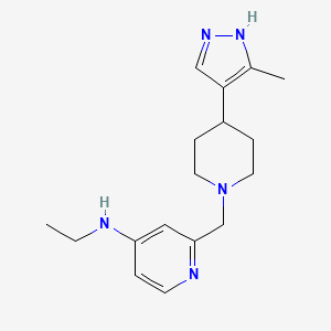 molecular formula C17H25N5 B7028487 N-ethyl-2-[[4-(5-methyl-1H-pyrazol-4-yl)piperidin-1-yl]methyl]pyridin-4-amine 