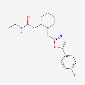 molecular formula C19H24FN3O2 B7028501 N-ethyl-2-[1-[[5-(4-fluorophenyl)-1,3-oxazol-2-yl]methyl]piperidin-2-yl]acetamide 