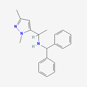 molecular formula C20H23N3 B7028639 N-benzhydryl-1-(2,5-dimethylpyrazol-3-yl)ethanamine 