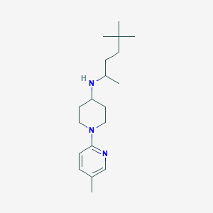molecular formula C19H33N3 B7028741 N-(5,5-dimethylhexan-2-yl)-1-(5-methylpyridin-2-yl)piperidin-4-amine 