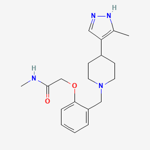 molecular formula C19H26N4O2 B7028766 N-methyl-2-[2-[[4-(5-methyl-1H-pyrazol-4-yl)piperidin-1-yl]methyl]phenoxy]acetamide 