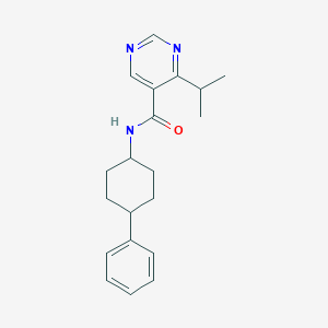 molecular formula C20H25N3O B7028793 N-(4-phenylcyclohexyl)-4-propan-2-ylpyrimidine-5-carboxamide 