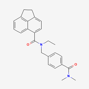 molecular formula C25H26N2O2 B7028803 N-[[4-(dimethylcarbamoyl)phenyl]methyl]-N-ethyl-1,2-dihydroacenaphthylene-5-carboxamide 