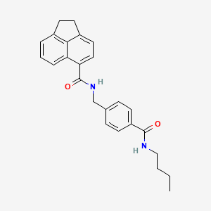 molecular formula C25H26N2O2 B7028811 N-[[4-(butylcarbamoyl)phenyl]methyl]-1,2-dihydroacenaphthylene-5-carboxamide 